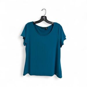 Tahari Beautiful Teal Short Sleeve Women’s Top